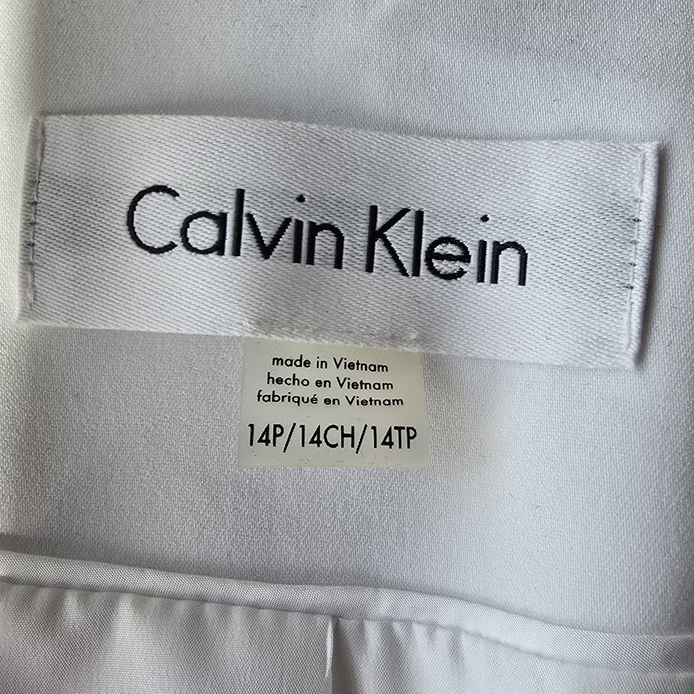 Calvin Klein White Blazer with Gold Details Office Business Workwear Size 14P - Picture 2 of 10